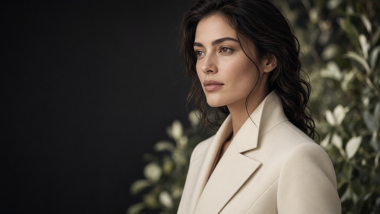 AI fashion photoshoot — clothing on an AI model in an editorial scene