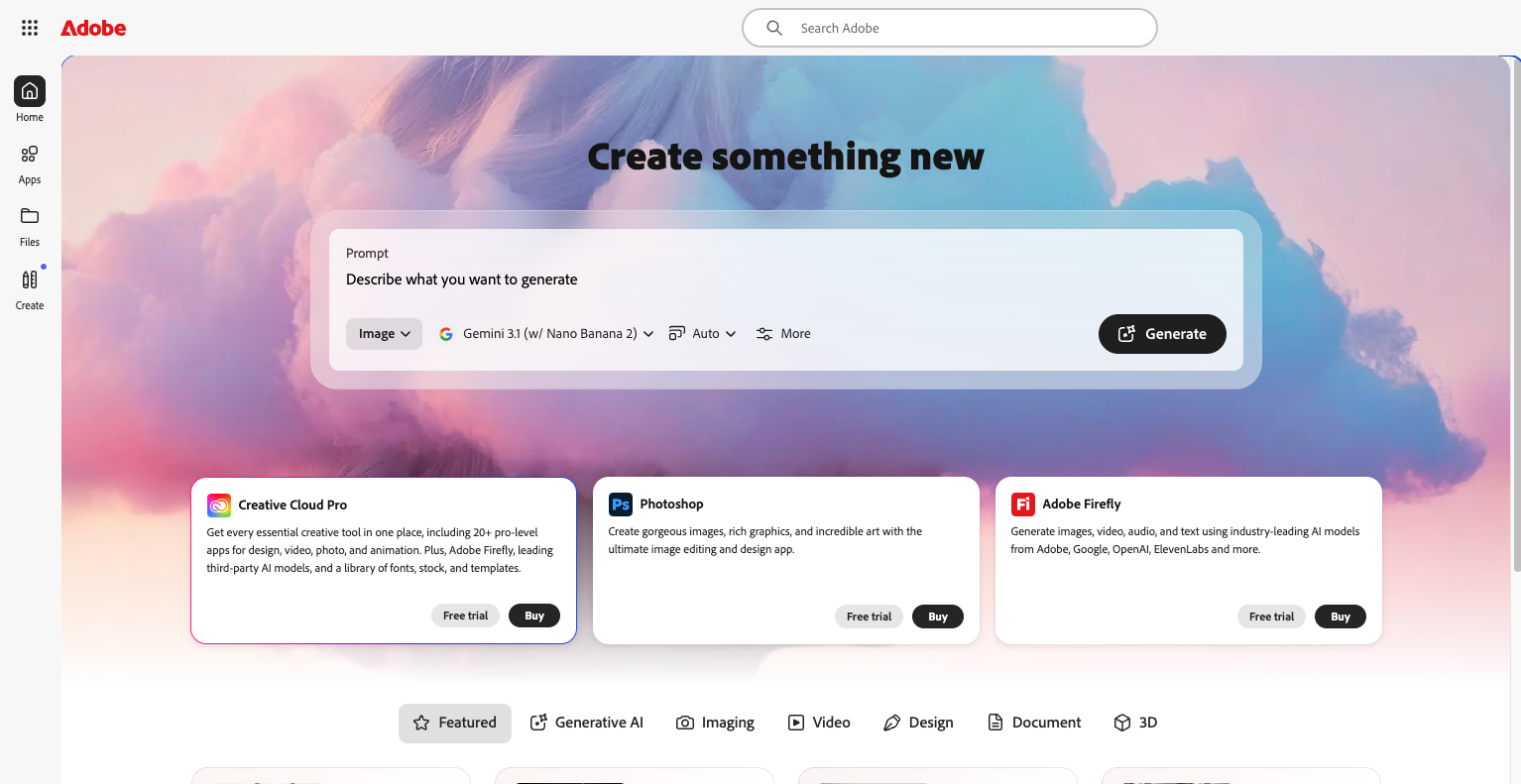 Adobe Express — quick social graphics and templates in the Adobe ecosystem.