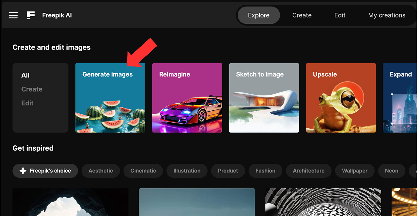 Flux — open-source photorealistic AI image model hosted via Freepik and Replicate.