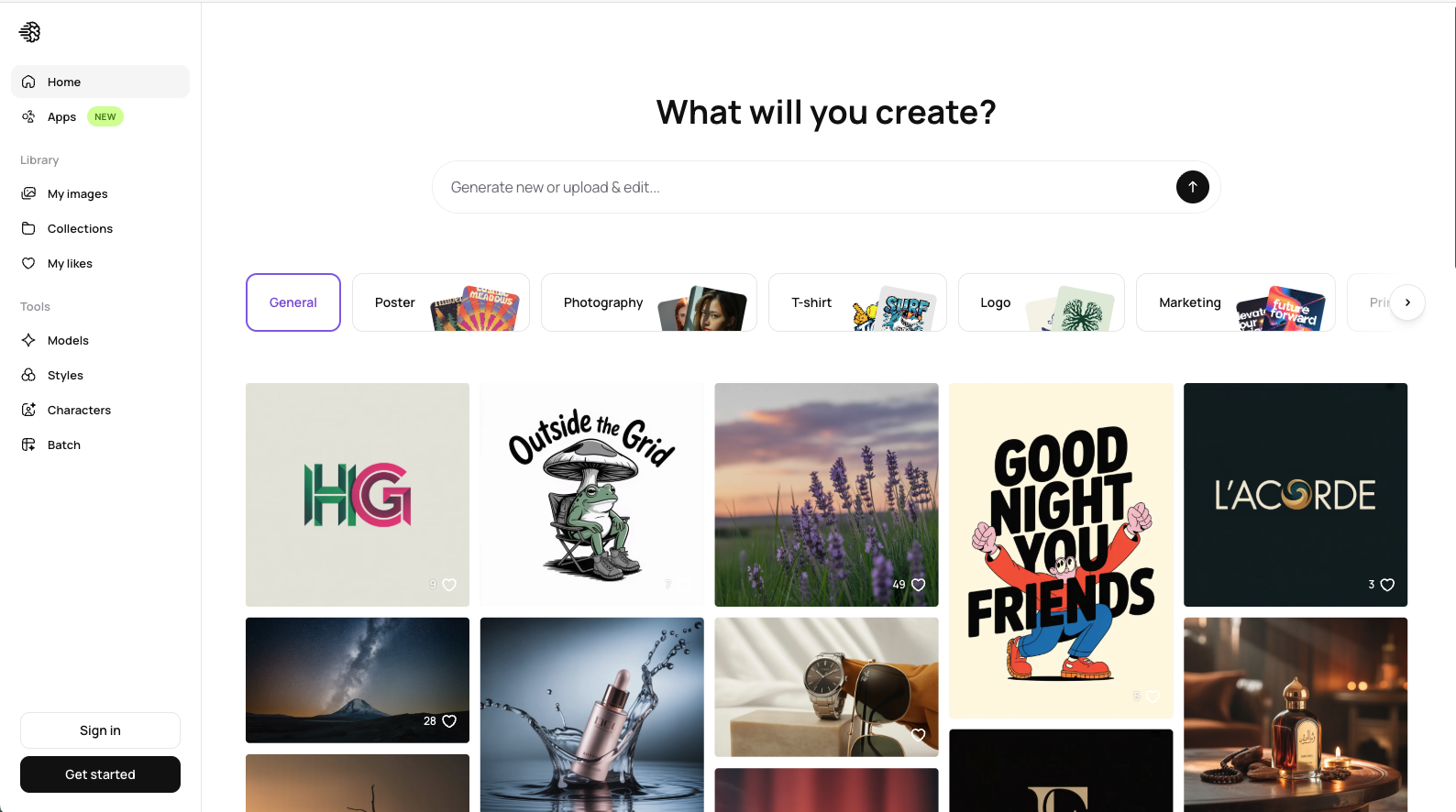 Ideogram — AI image generation with high-quality text rendering for posters and ads.