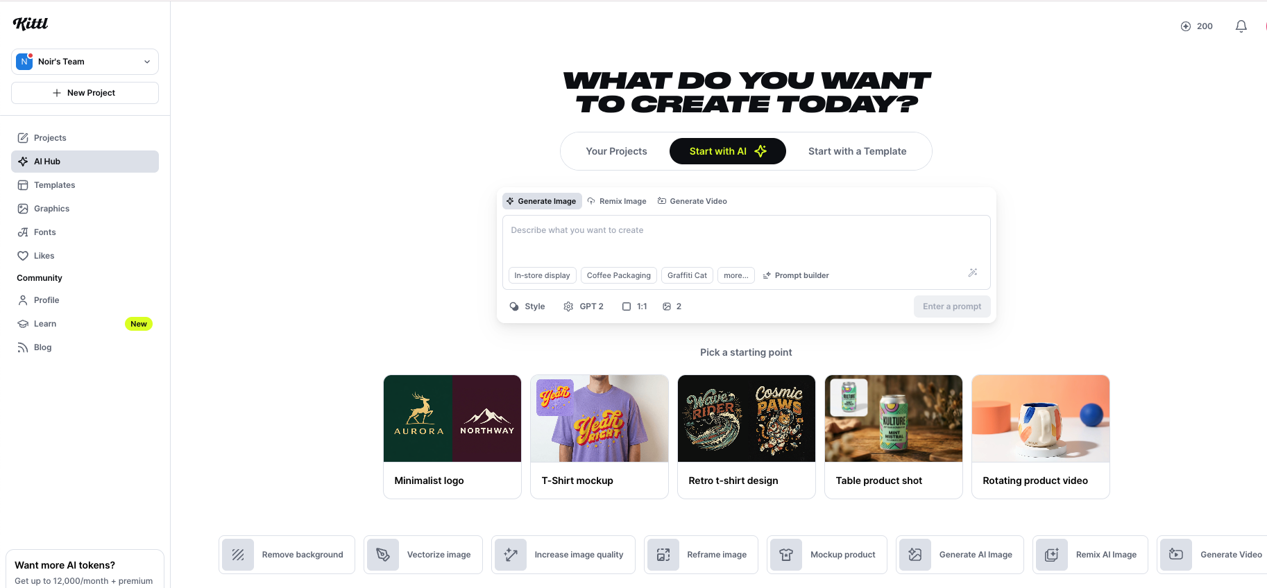 Kittl — typography, merch, and print-ready graphic design.