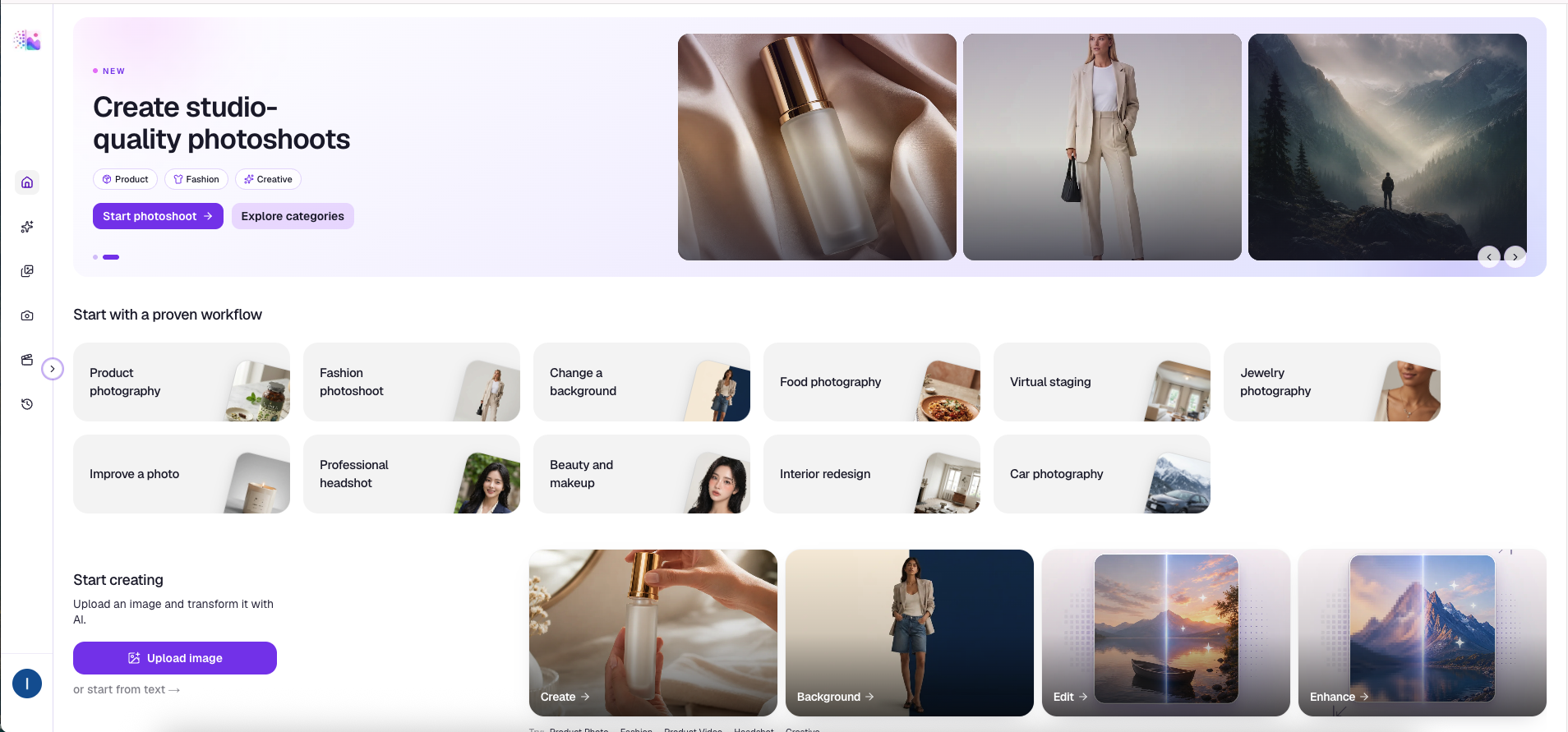 GenImagePro creative workspace with image generation tools and templates