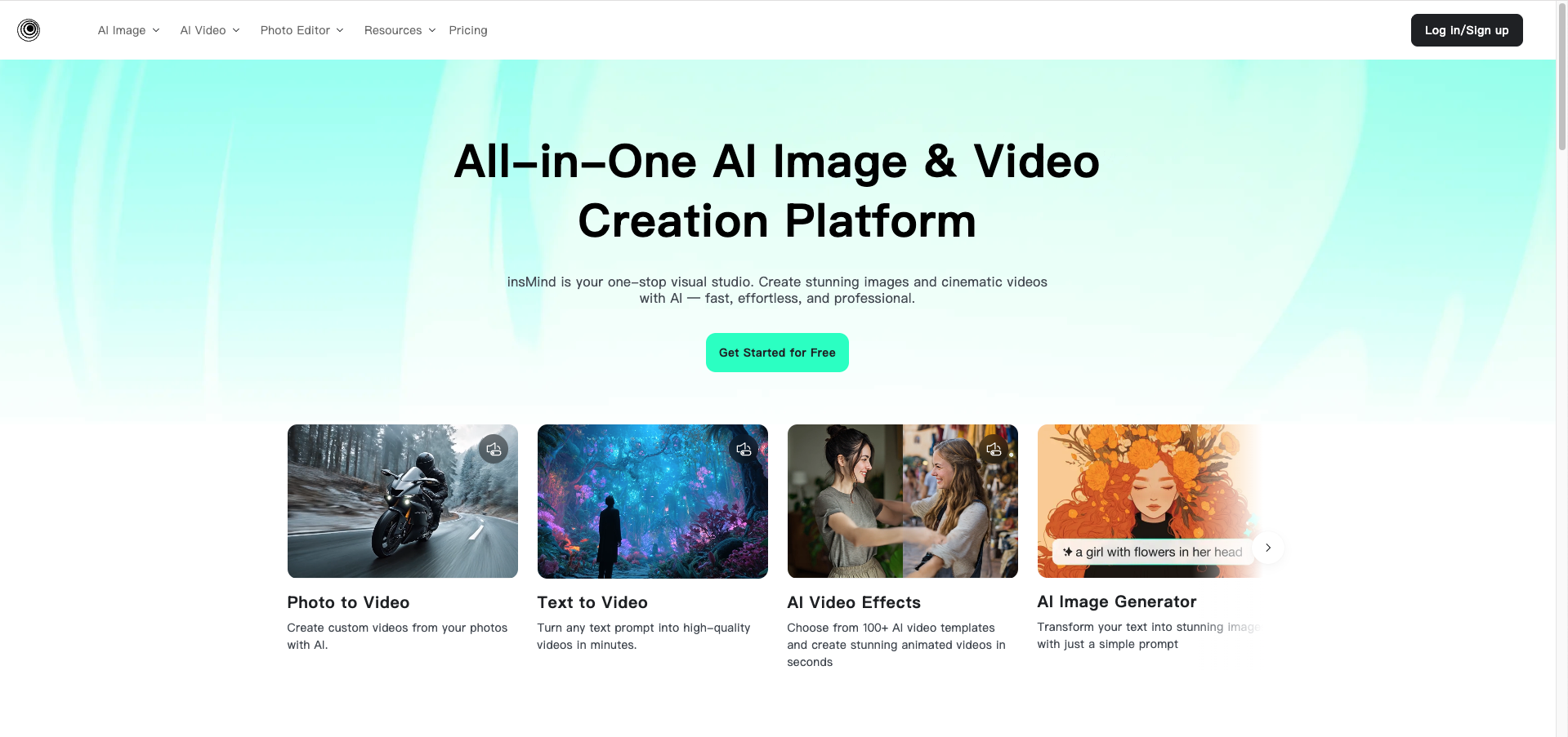 insMind browser-based AI photo editor for product backgrounds, expansion, cleanup, fashion, and ecommerce visuals.