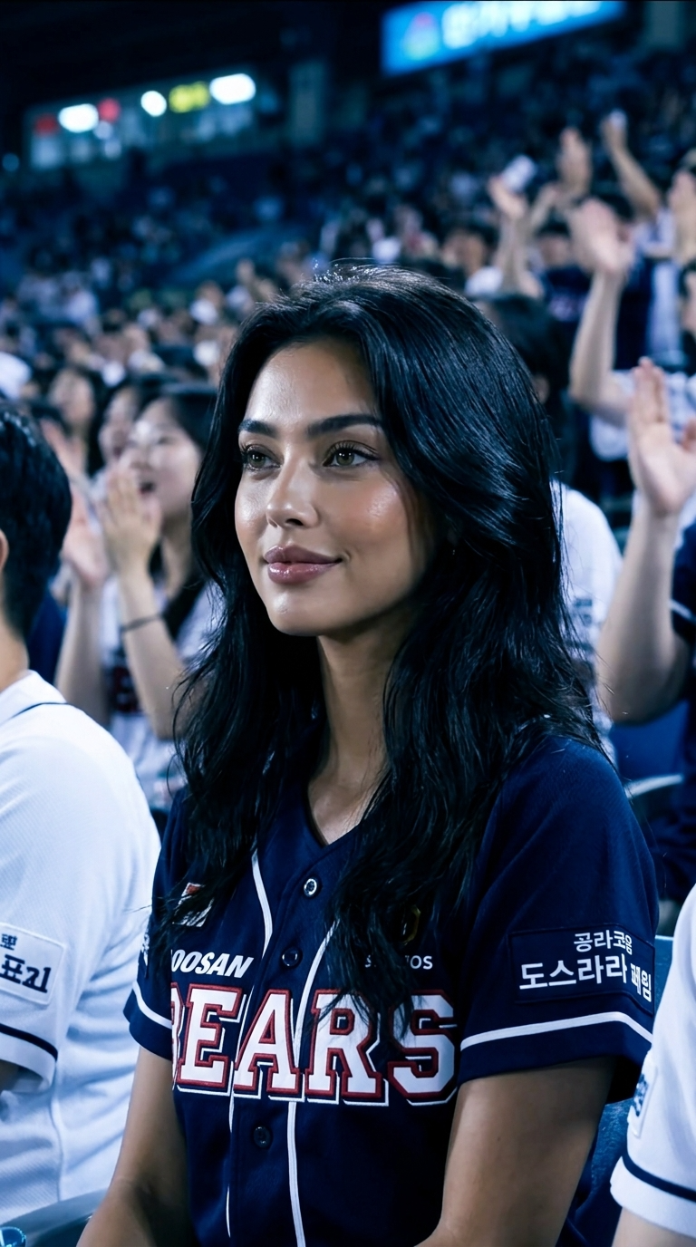 Korean baseball AI trend — stadium telephoto fan shot
