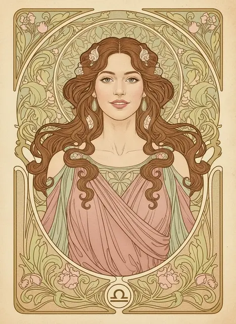 Libra Art Nouveau Portrait