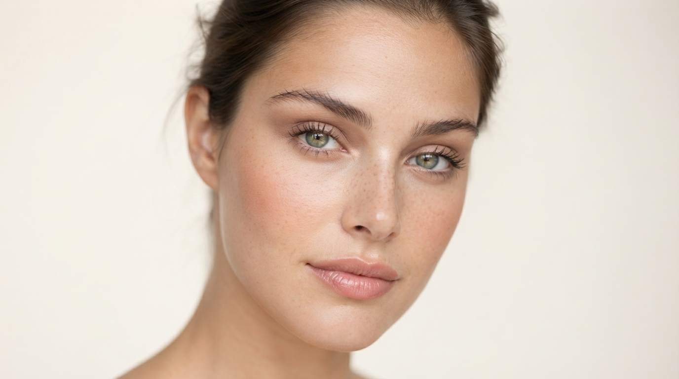 Portrait with a natural AI makeup look